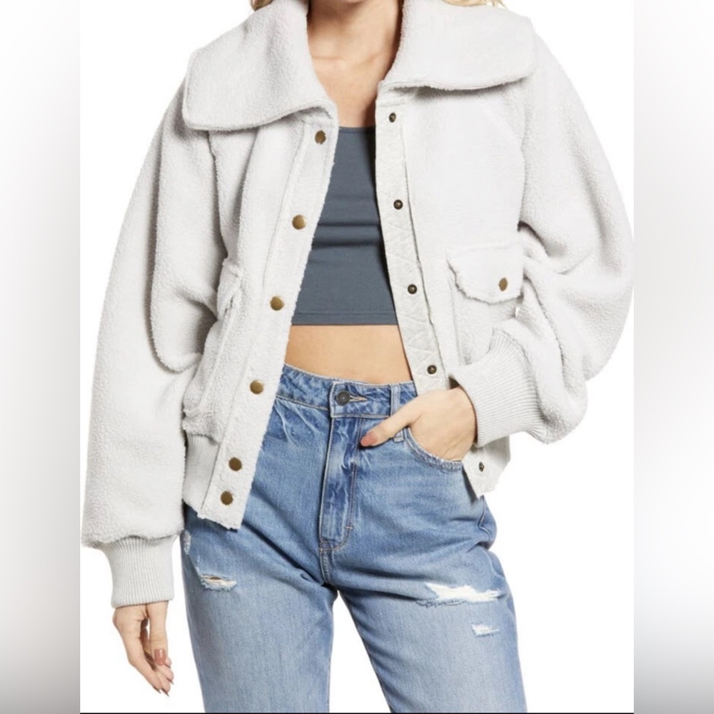 We the Free People Shasta Cardi Jacket in Morning Fog Size XL Revolve - Picture 2 of 5